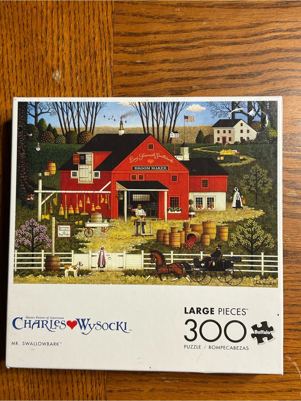 Charles Wysocki Mr. Swallowbark 300-Piece Jigsaw Puzzle - Red Barn Artwork